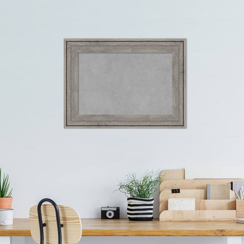 Amanti Art Regis Barnwood Grey Framed Magnetic Board