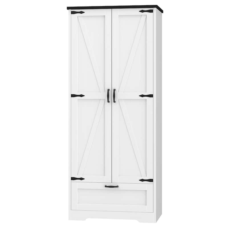 Beverage Cabinet with Drawer & Adjustable Shelves - Storage Organizer for Kitchen, Pantry, or Dining Room