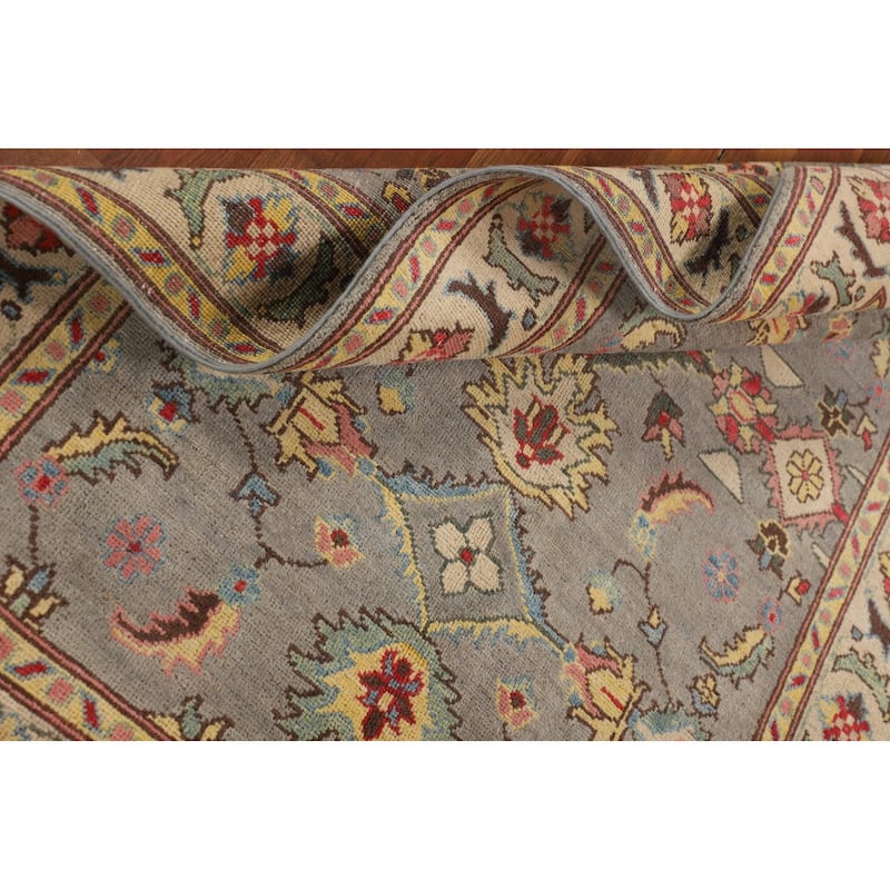 Gray Floral Kazak Oriental Area Rug Hand-Knotted Wool Carpet - 4'1" x 5'11"