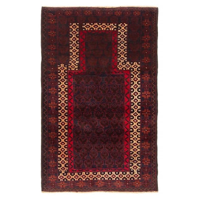 Teimani Burgundy Rug 2'10" x 4'6" - 2'10 x 4'6