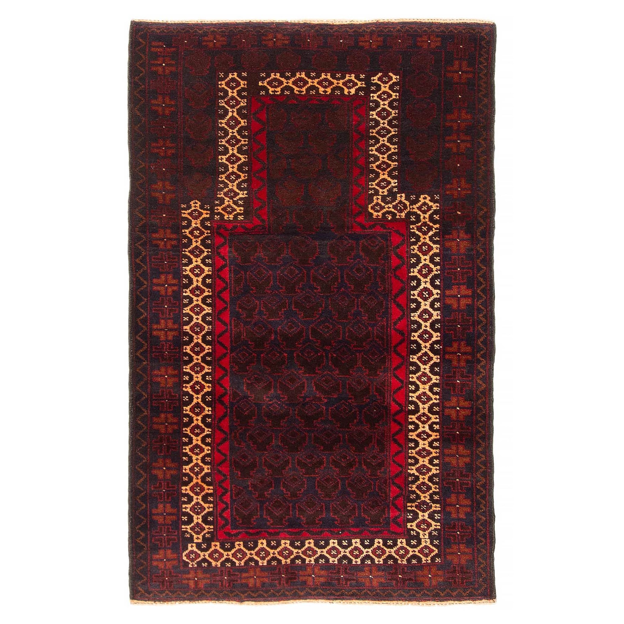 Teimani Burgundy Rug 2'10" x 4'6" - 2'10 x 4'6