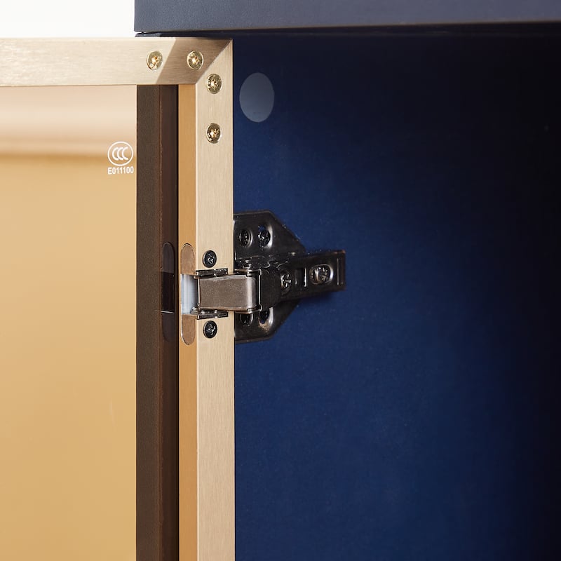 Modern Cabinet with Aluminum Alloy Frame Tempered Glass Doors