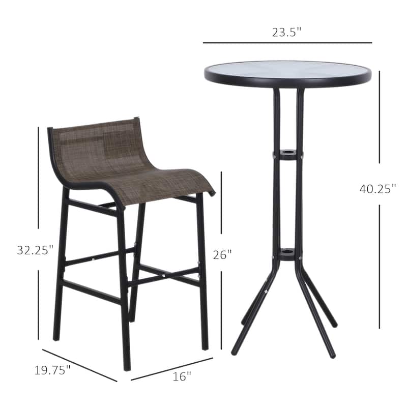 Santa Barbra 3-piece Outdoor Patio Pub Bistro Table and Chairs Set by Havenside Home