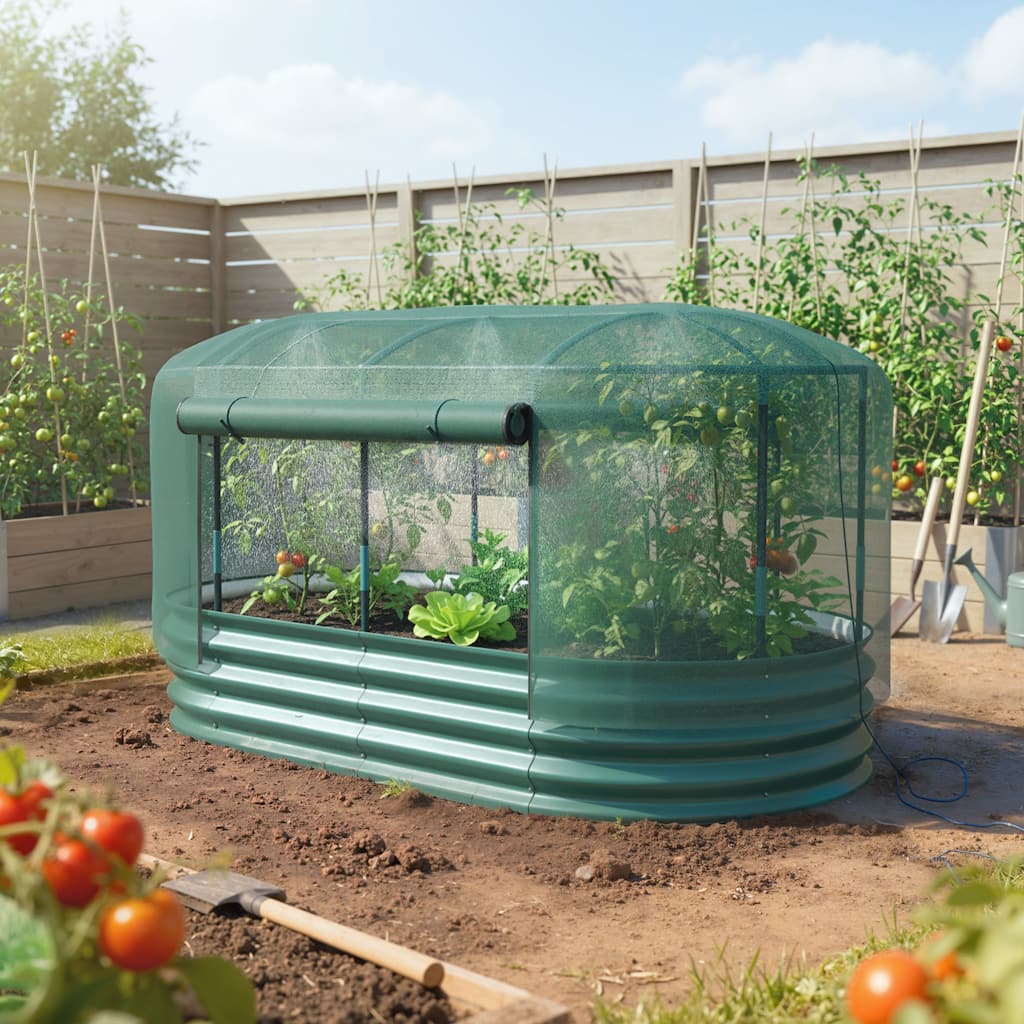 Outsunny 6 x 3 x 3 ft Galvanized Raised Garden Bed Kit, Oval Metal Outdoor Planter Garden Boxes