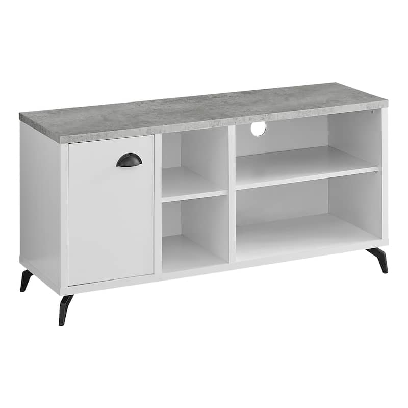 HomeRoots 47" Gray And White Wood Enclosed and Open Storage TV Stand - 47.25' X '23.75' X '15.5
