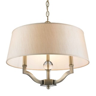 Wry Lighting Waverly 3-light Semi-Flush Mount in Aged Brass