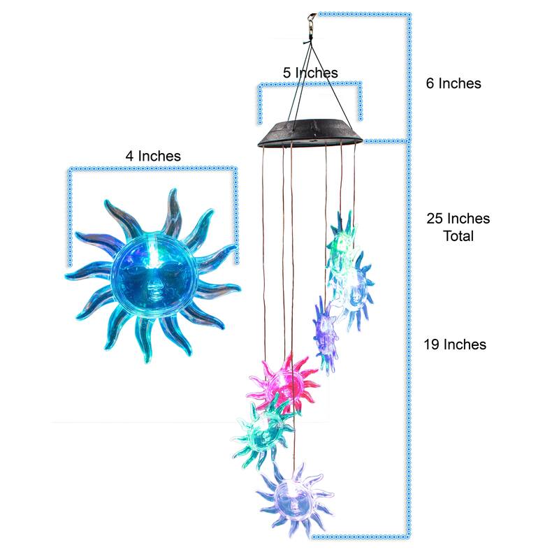 Solar Wind Chimes Butterfly Solar Lights and LED Wind Chimes RGB Color Changing