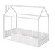 preview thumbnail 7 of 7, {Slats are not included}Twin Size Wood Bed House Bed Frame with Fence,for Kids,Teens, Girls,Boys {White}
