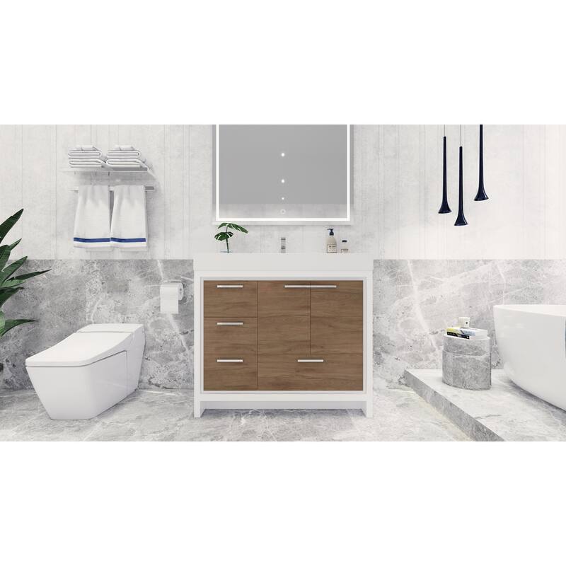 Dove 42'' Freestanding Vanity with Reinforced Acrylic Sink