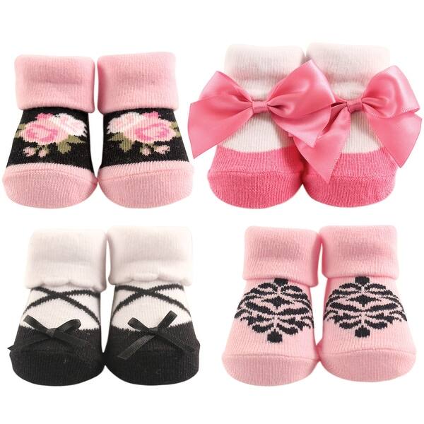 slide 1 of 1, Hudson Baby Infant Girl Socks Boxed Giftset, Floral, One Size - Floral Floral - One Size
