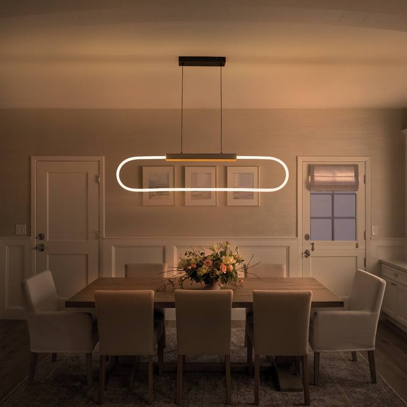 47" Dimmable LED Pendant Light Clear Acrylic Shade Kitchen Island - L47-in