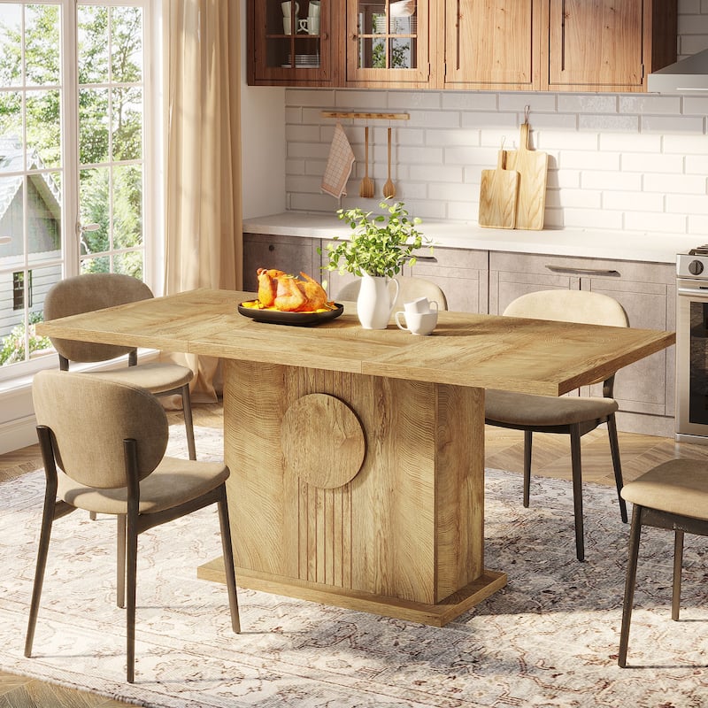 Wooden Dining Table, Kitchen Dinner Table, Dining/Living Room Accent Dinner Table Family Gathering Table