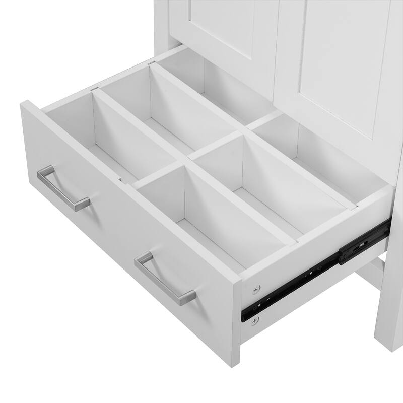 GDFStudio - Transitional Double Bathroom Vanity Set, Dual Undermount Sink, Soft-Close Doors & Double-Layer Door Shelf, Set of 2