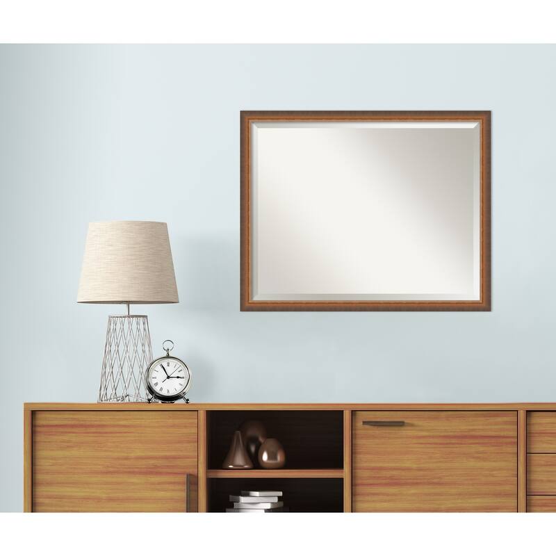 Two Tone Beveled Wood Framed Wall Mirror
