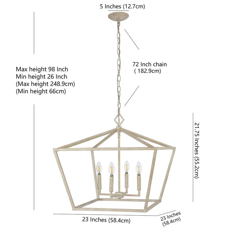 Floyd 4-Light Adjustable Iron Rustic Glam LED Pendant, by JONATHAN Y