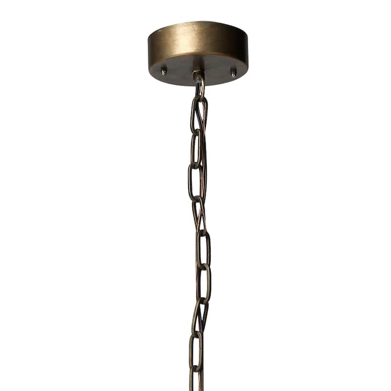 Alden Décor Evanston Glass and Iron Pendant - 16.75