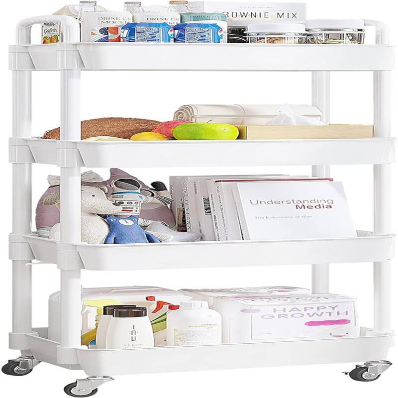 4-Tier Rolling Utility Cart - 11.42"D x 15.35"W x 40.94"H
