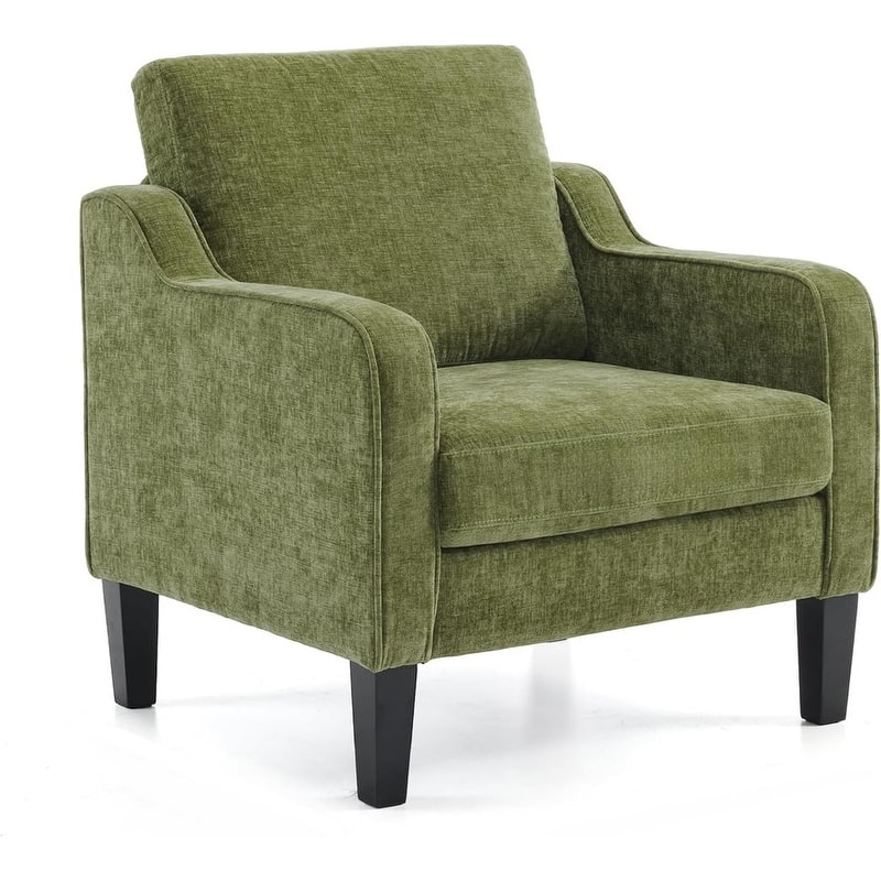 VINGLI Mid Century Modern Fabric Accent Chair - Olive-green