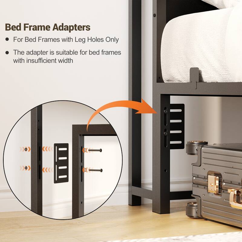 Bed Headboard with Storage Shelf and Charge Station, Height Adjustable Headboard with LED Light