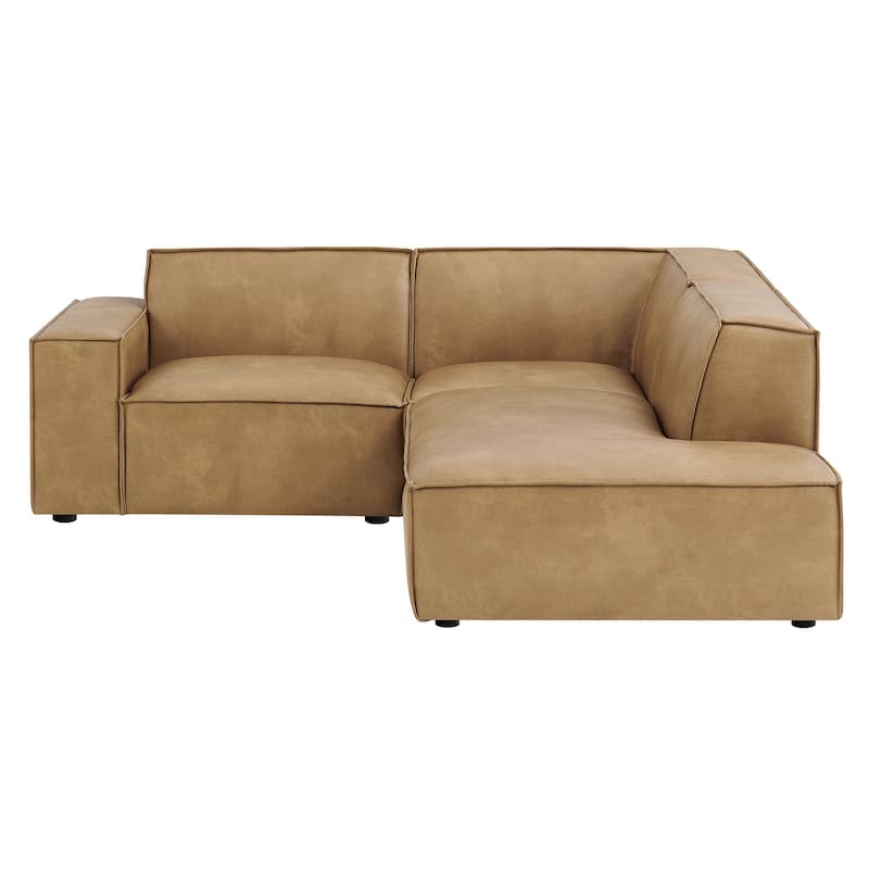 Restore 3-Piece Vegan Leather Modular L-Shaped Sectional Sofa