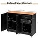 preview thumbnail 3 of 8, Costway Buffet Sideboard Kitchen Cupboard Storage Cabinet with 2 - See Details