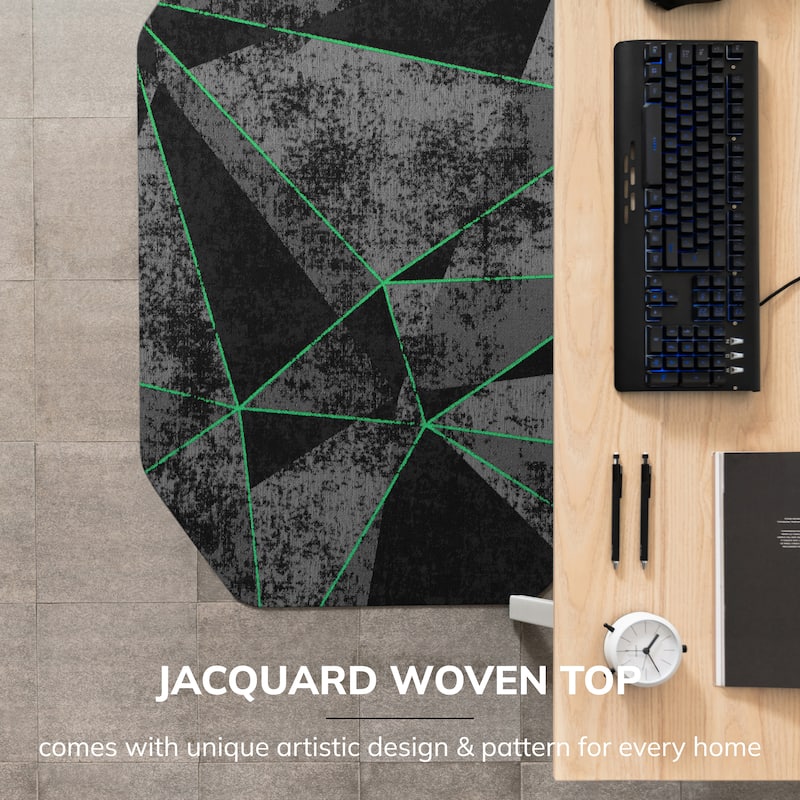 Jani Gaming Chair Mat - Anti-Slip Ergonomic Rug and Chairmat Combo for Home Office, Hard Floor Protector with Smooth Glide