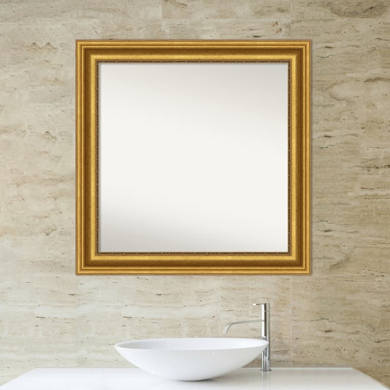 Non-Beveled Bathroom Wall Mirror - Parlor Gold Frame