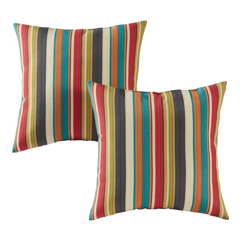 Greendale Home Fashions Global 17-inch Square Outdoor Square Accent Pillow (Set of 2)