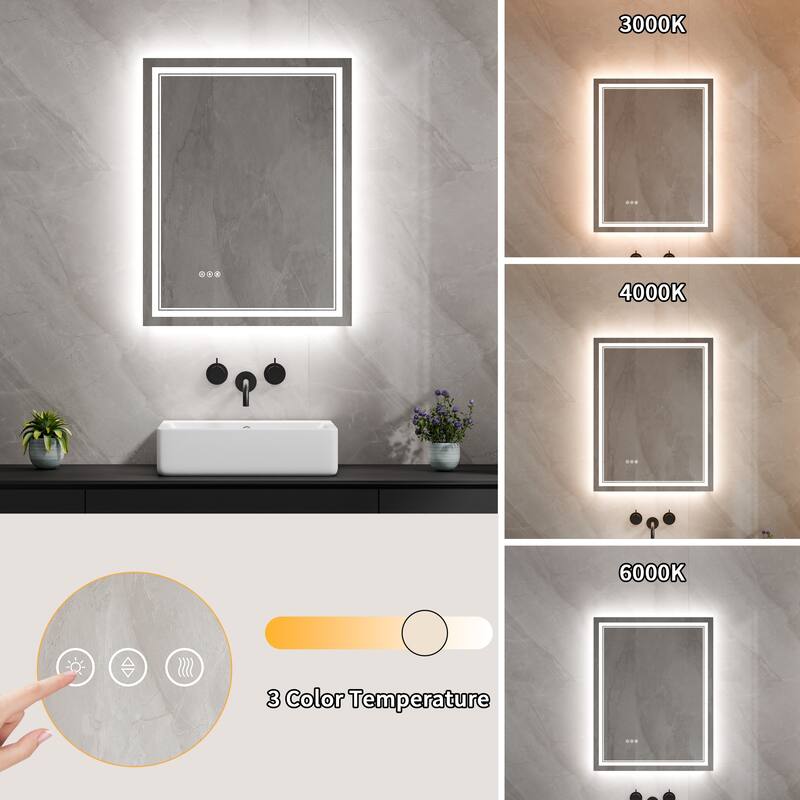 Modland Small Size LED Bathroom Mirror Back & Front Lighted Anti-Fog