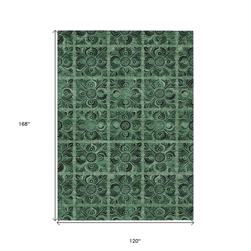 HomeRoots Medallion Transitional Rectangle Outdoor Rug