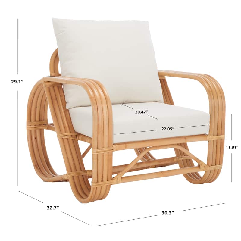 SAFAVIEH Alvena Accent Chair with Cushion - 30" W x 33" D x 29" H - 30Wx33Dx29H