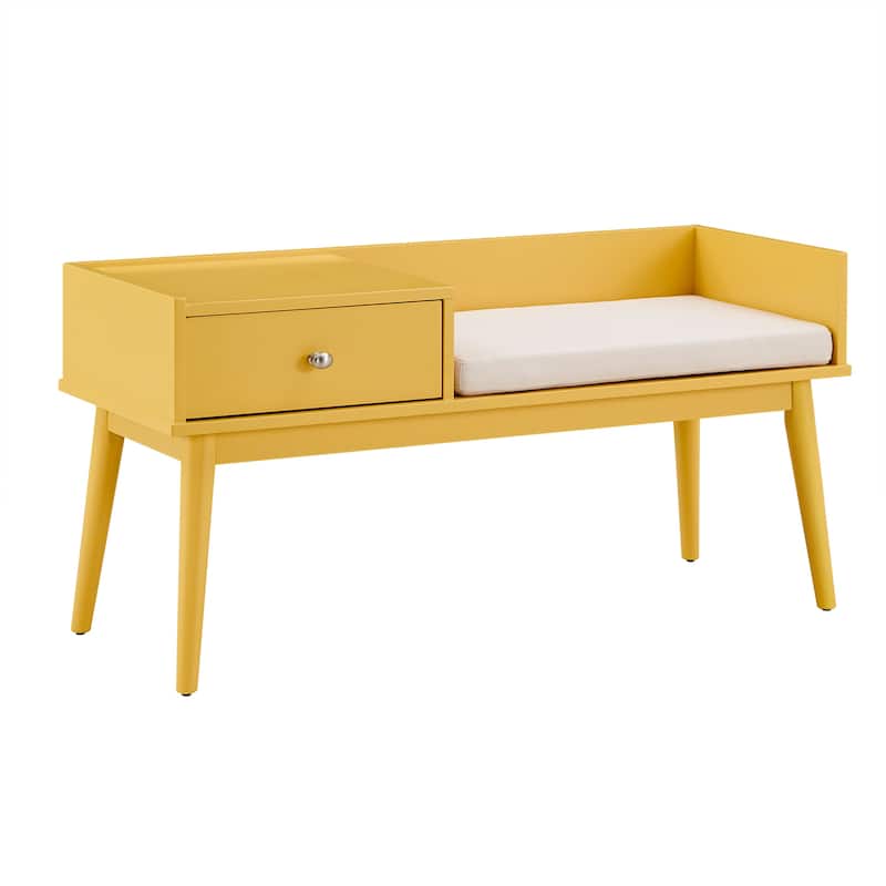 Niklas 1-drawer Cushioned Entryway Bench iNSPIRE Q Modern - Orange Yellow