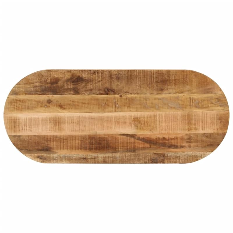 vidaXL Table Top Replacement Coffee Dining Room Furniture Oval Solid Wood - Natural Rough mango wood - 19.7 x 43.3 x 1.5 in
