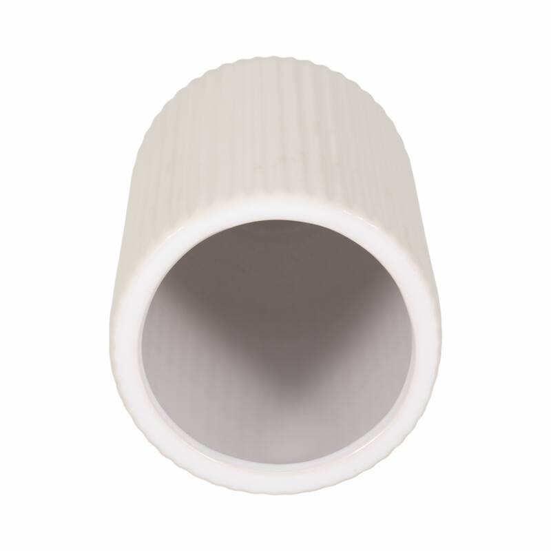 Sagebrook Home Ceramic Ridged Vase Classic Decorative Vase for Home or Office Flower Display
