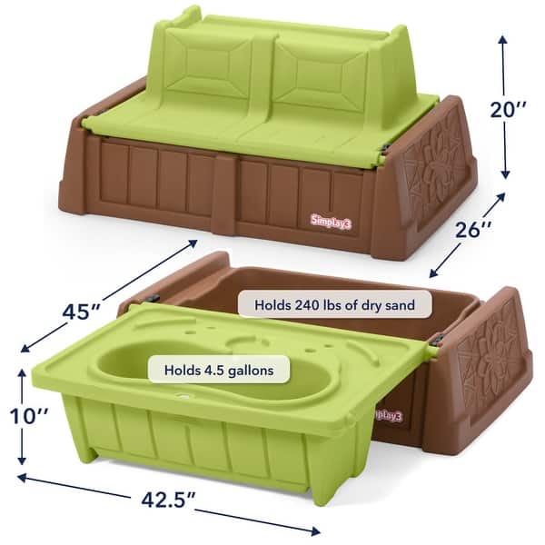 Simplay3 Sand & Water Bench, 2-in-1 Activity Table