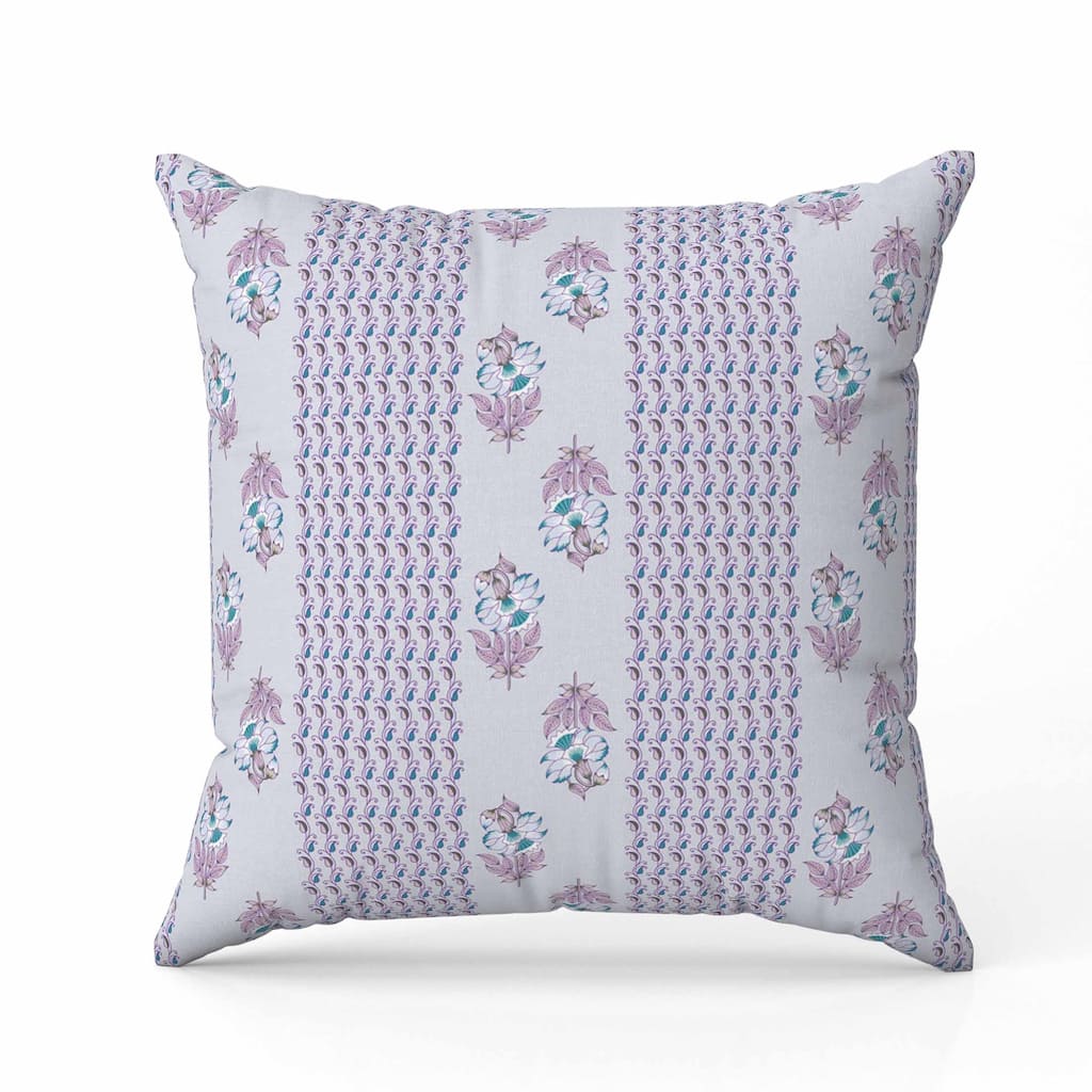 Anemone Artistry Faux Suede Reversible Throw Pillow Purple and Turquoise