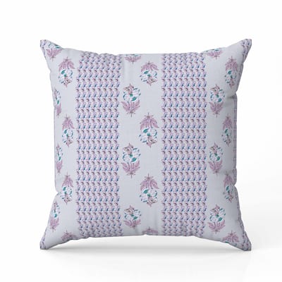 Anemone Artistry Indoor/Outdoor Reversible Throw Pillow Purple and Turquoise