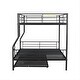 preview thumbnail 23 of 27, Full XL Over Queen Metal Bunk Bed with Trundle