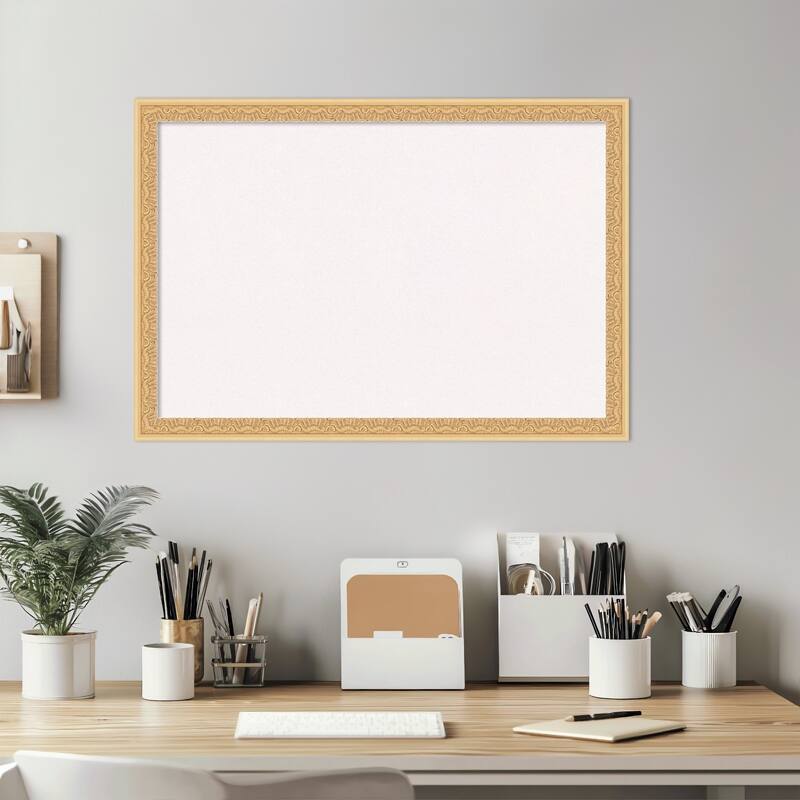 Bethany Gold Wood Framed Cork Board - Bulletin Board, Organization Board, Pin Board