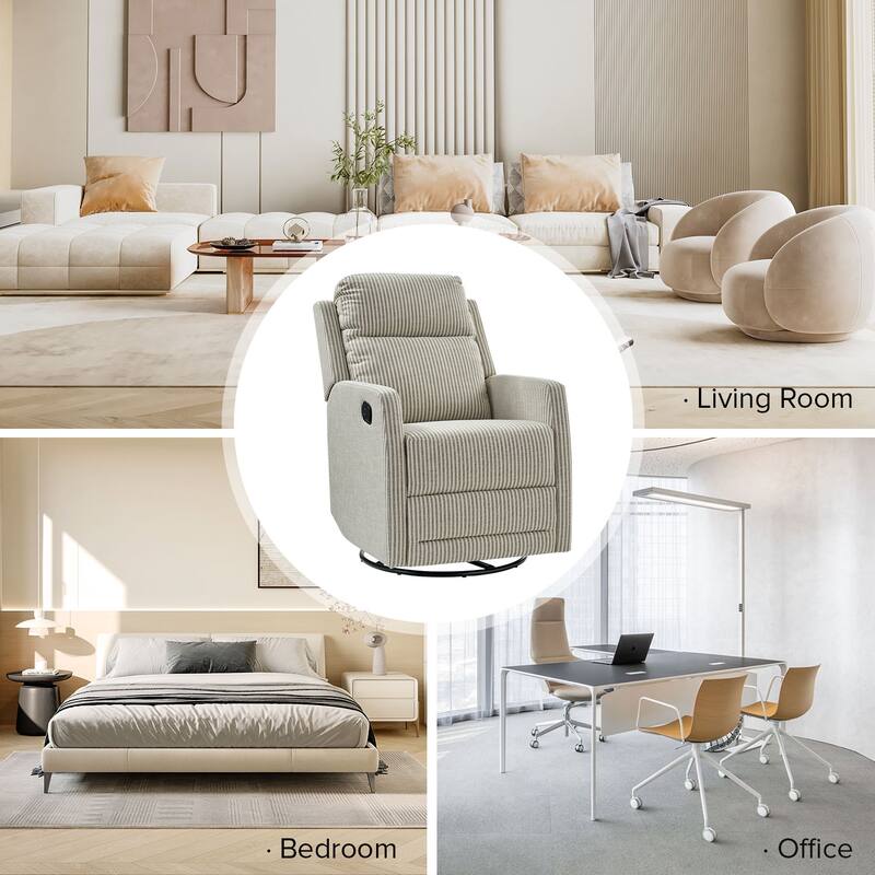 Diana Modern Polyester 360-degree Swivel Rocker Recliner Set of 2 by HULALA HOME