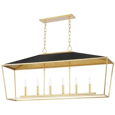 Hudson Valley Lighting 5748 Paxton 6 Light 48" Wide Taper Candle Style