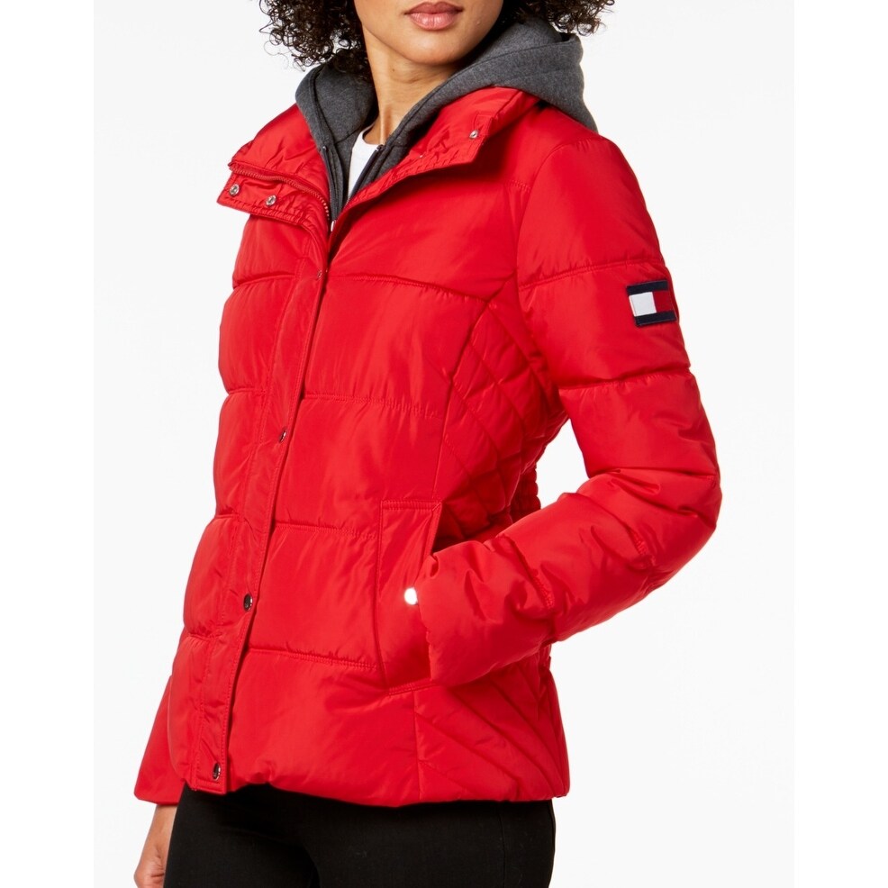 tommy hilfiger red jacket women's