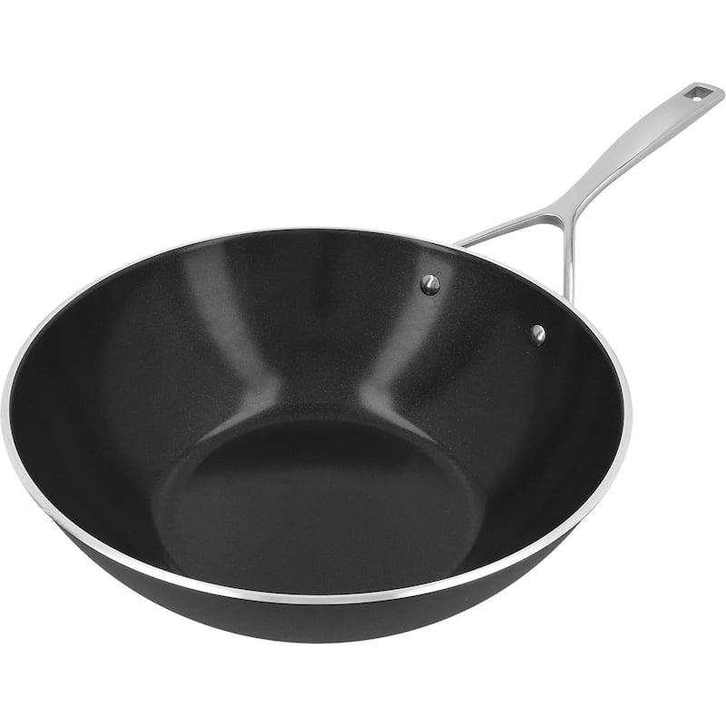 Demeyere AluPro Ceramic 12-inch Aluminum Nonstick Wok - Black - 5-qt