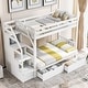 preview thumbnail 2 of 7, Twin over Full Bunk Bed with Drawers, Staircase, and Convertible Daybed Option