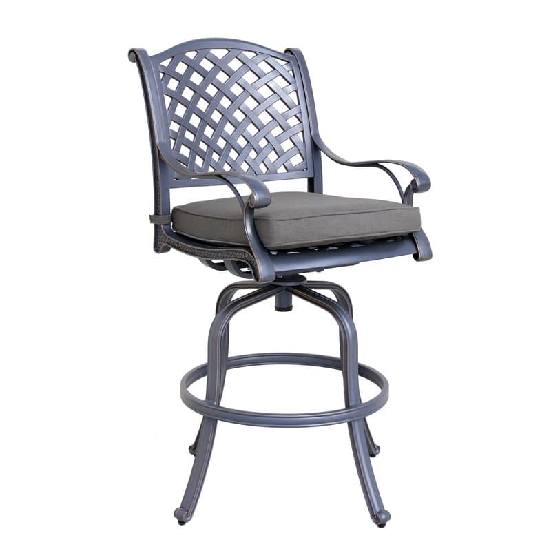 Ventura Cast Aluminum Bar Stool with Cushion (Set of 2)