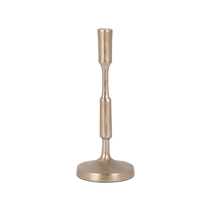 Champagne Metal Candle Holder Contemporary Aluminum Narrow Taper Candle Holder for Home, Office, Event Decor