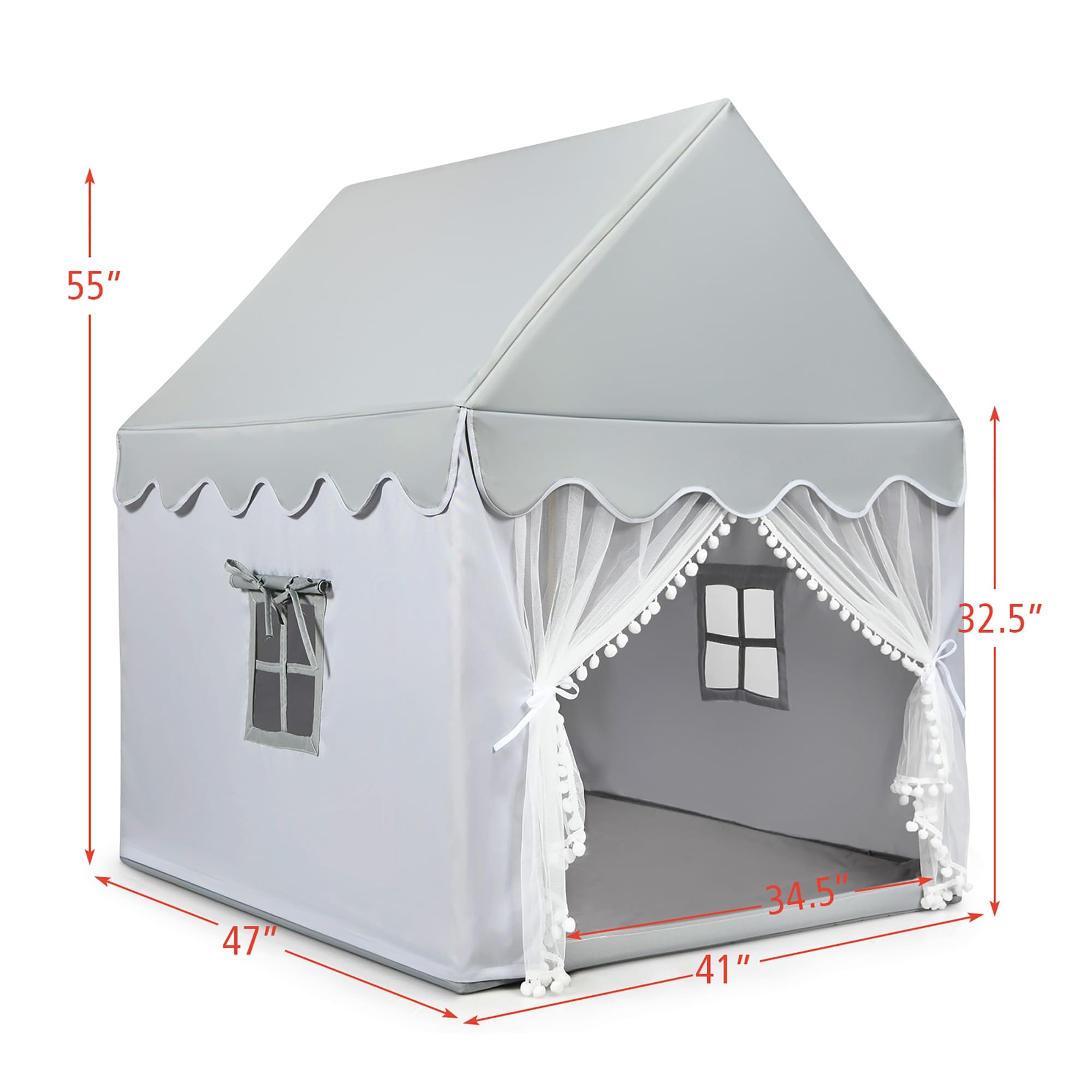 Foldable Children Play Fairy Tents w/ Large Space & Washable Mat