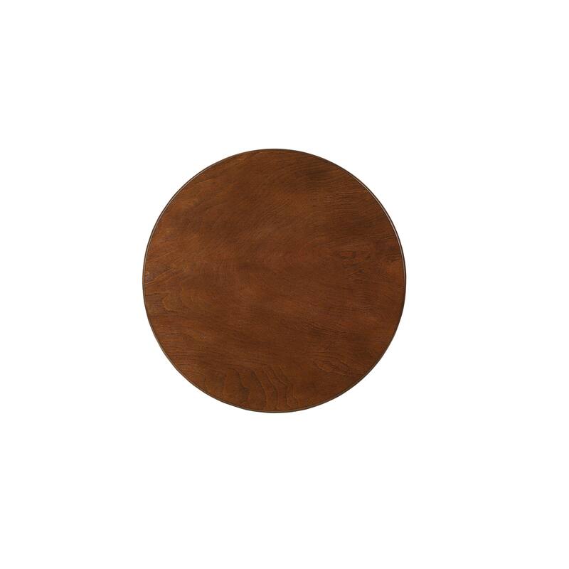 Charming Walnut Finish Accent Table with Open Shelf Storage