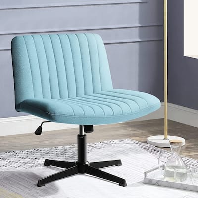 BOSSIN Criss Cross Chair Armless Office Desk Chair No Wheels,Fabric Padded Modern Swivel Vanity Chair office chair