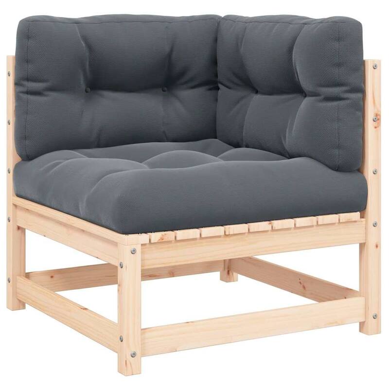 vidaXL Patio Furniture Outdoor Sectional Set with Cushions Solid Wood Pine